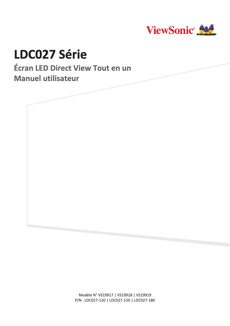 Page n°1 - Manuel utilisateur Viewsonic LDC027-120