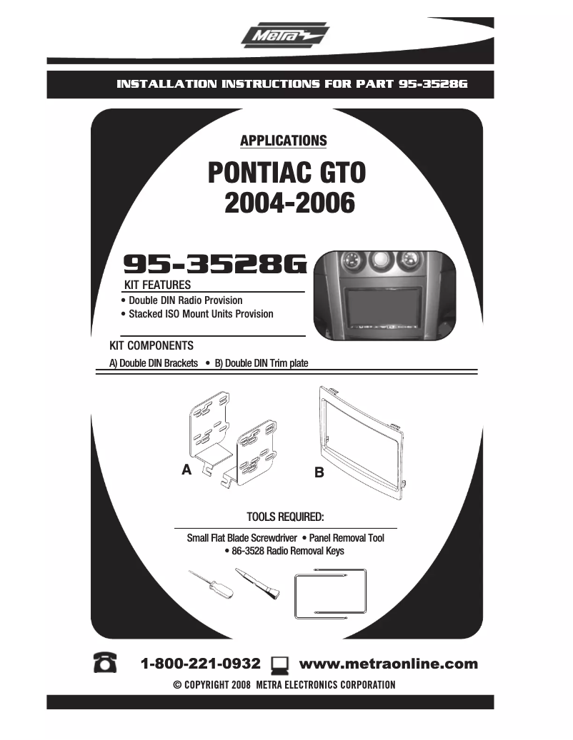 Page n°1 - Mode d'emploi Metra 95-3528G