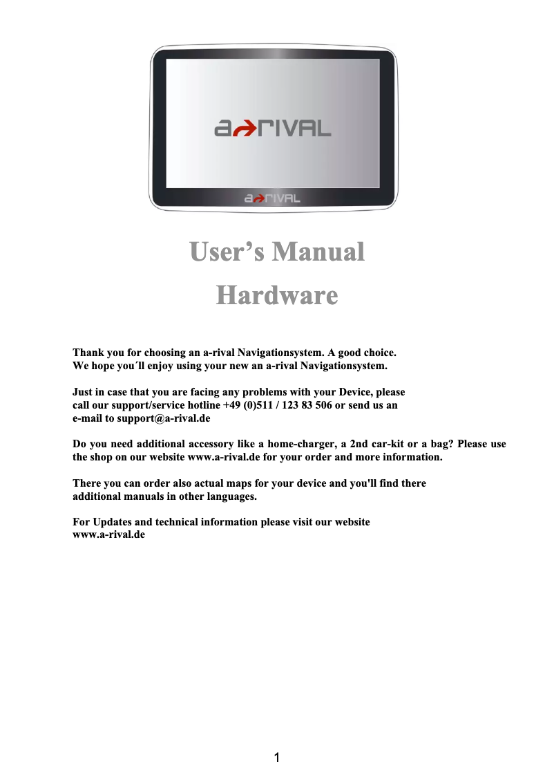 Image de la première page du manuel de l'appareil NAV-PNU43