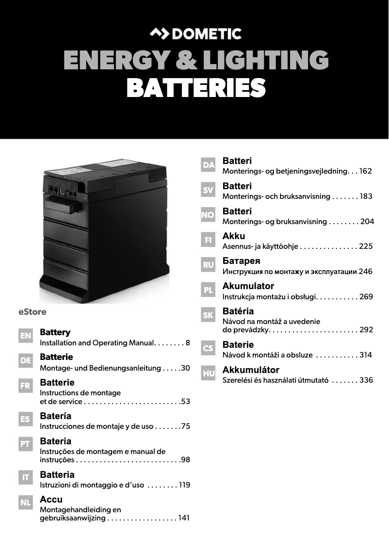 Page 1 de la notice Guide d'installation Dometic EStore