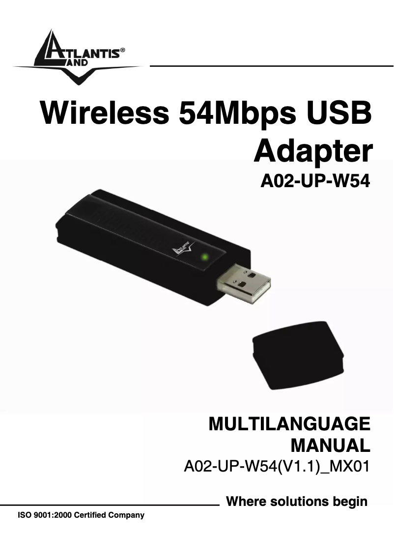 Page 1 de la notice Manuel utilisateur Atlantis Land NetFly USB 54
