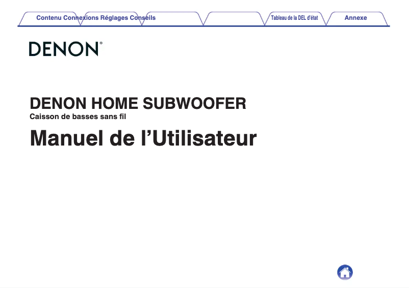 Page n°1 - Manuel utilisateur Denon Home Subwoofer