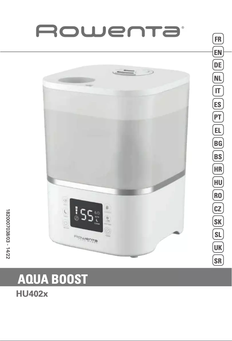 Page n°1 - Manuel utilisateur Rowenta Aqua Boost HU4020