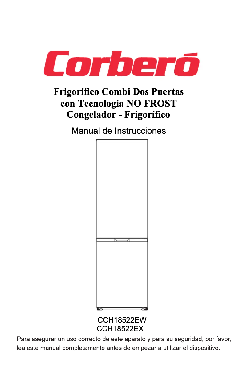Page 1 de la notice Manuel utilisateur Corbero CCH18522EW