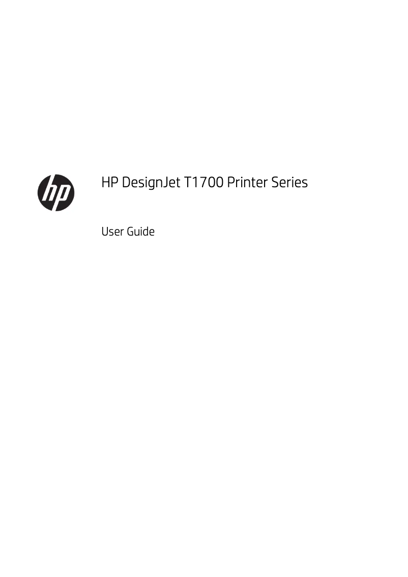 Page n°1 - Manuel utilisateur HP DesignJet T1700dr