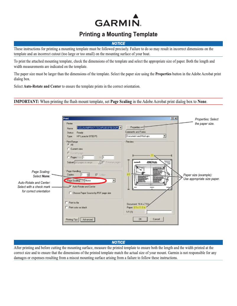 Page 1 de la notice Instructions / montage Garmin GPSMAP 527