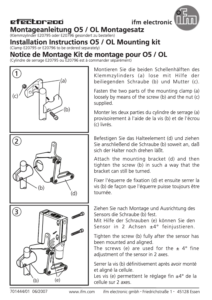 Page 1 de la notice Manuel utilisateur IFM E21156