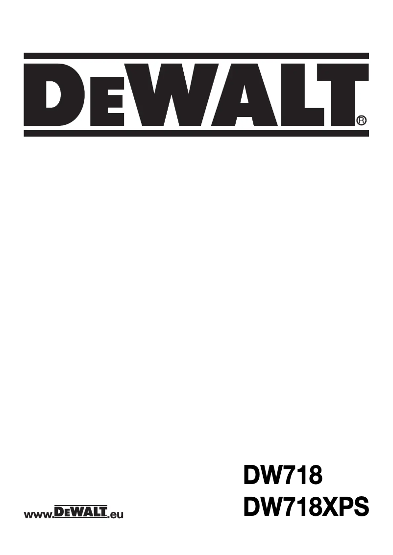 Image de la première page du manuel de l'appareil DW718XPS