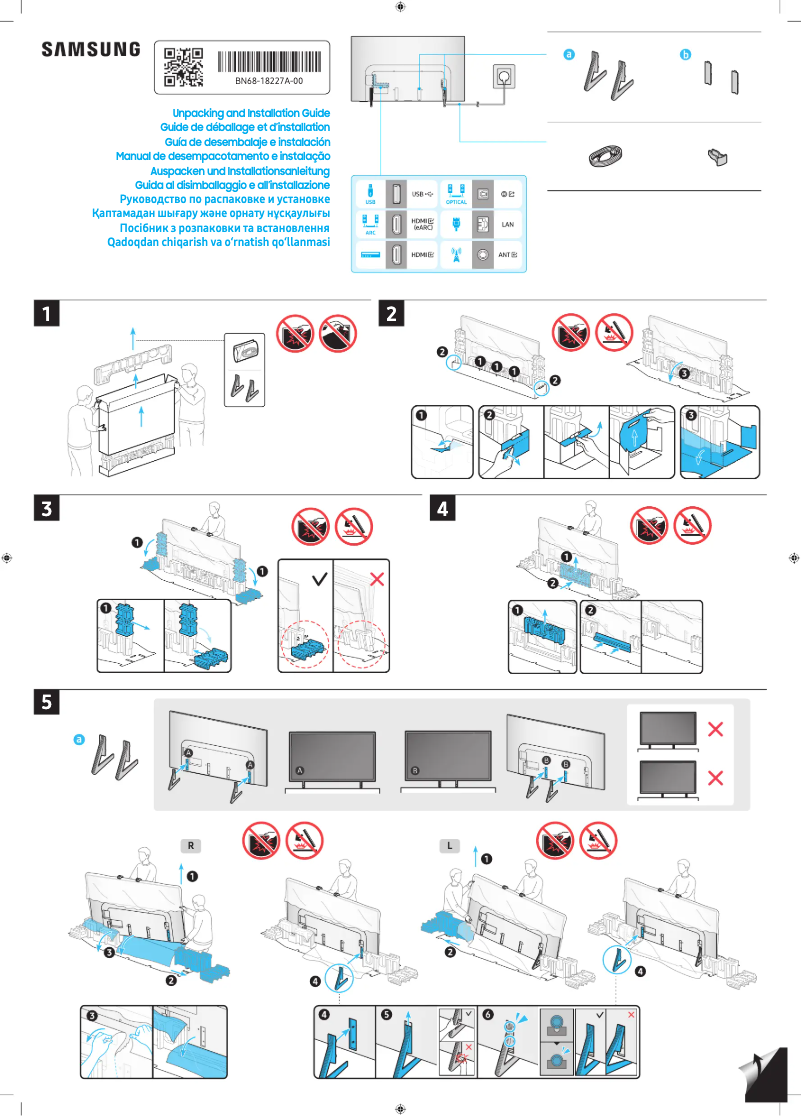 Page 1 de la notice Guide d'installation Samsung QE77S85DAE