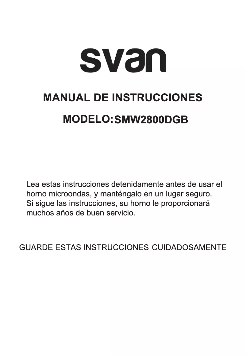 Page 1 de la notice Manuel utilisateur SVAN SMW2800DGB