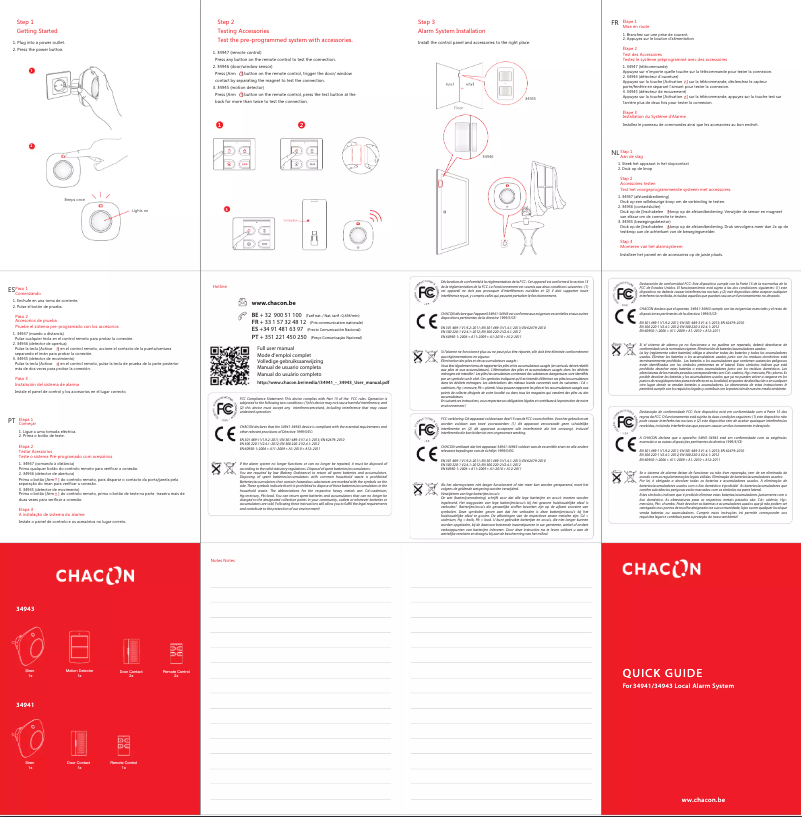 Page 1 de la notice Manuel utilisateur Chacon 34941