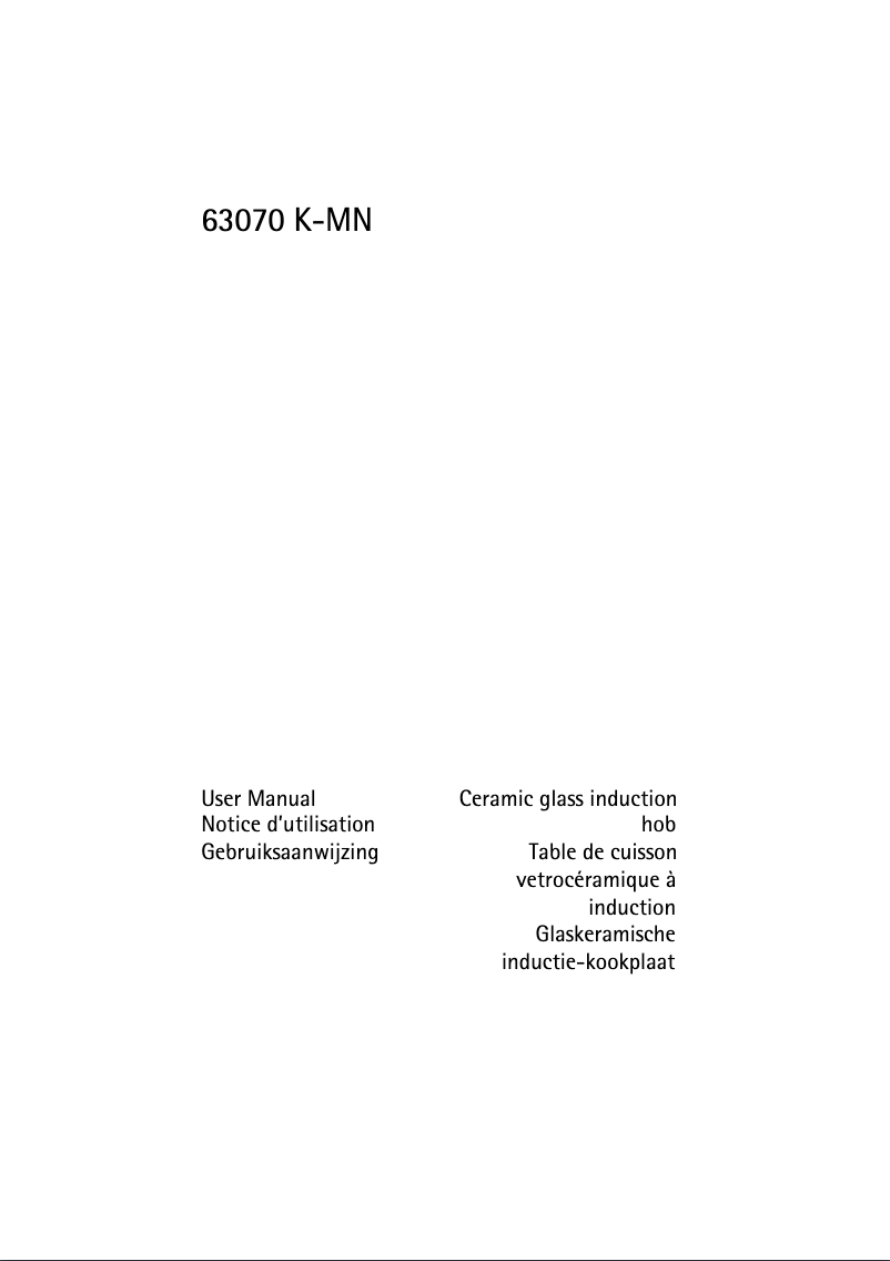 Page n°1 - Manuel utilisateur AEG-Electrolux 63070 K