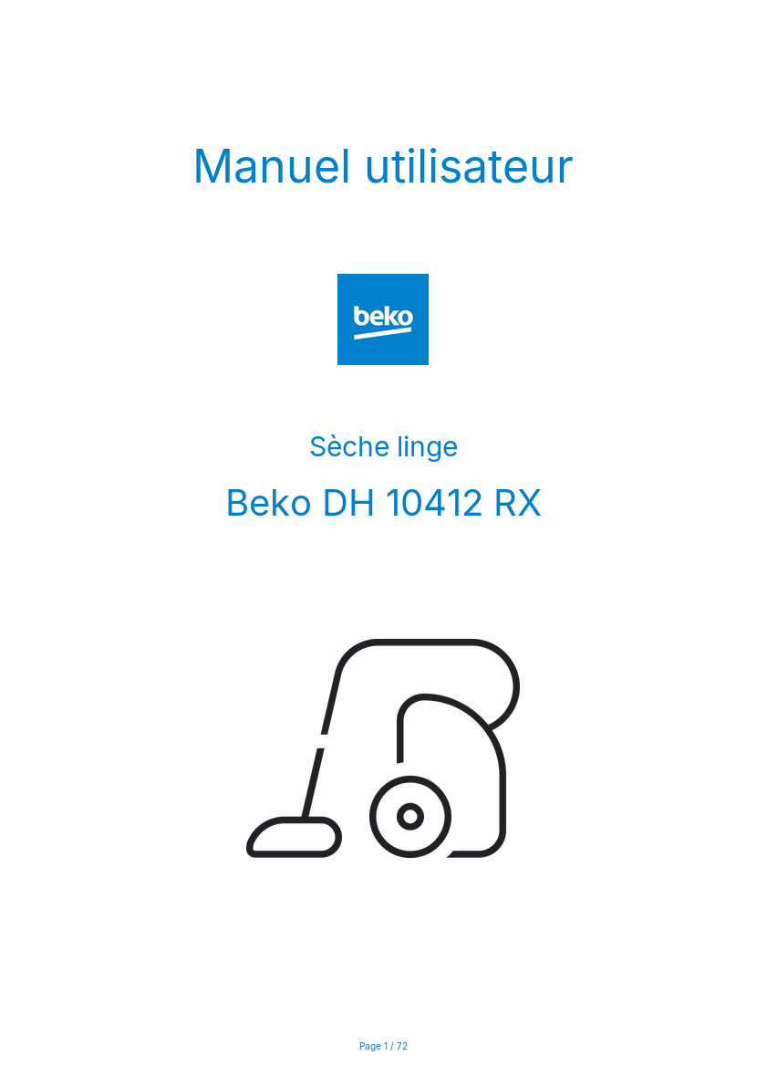 Image de la première page du manuel de l'appareil DH 10412 RX