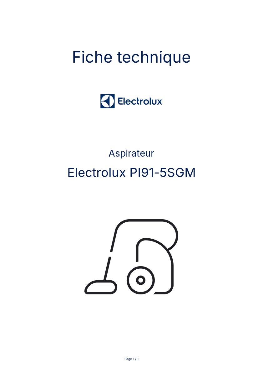 Image de la première page du manuel de l'appareil PI91-5SGM