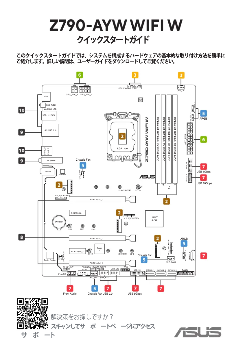 Page 1 de la notice Guide de démarrage rapide Asus Z790-AYW WIFI W