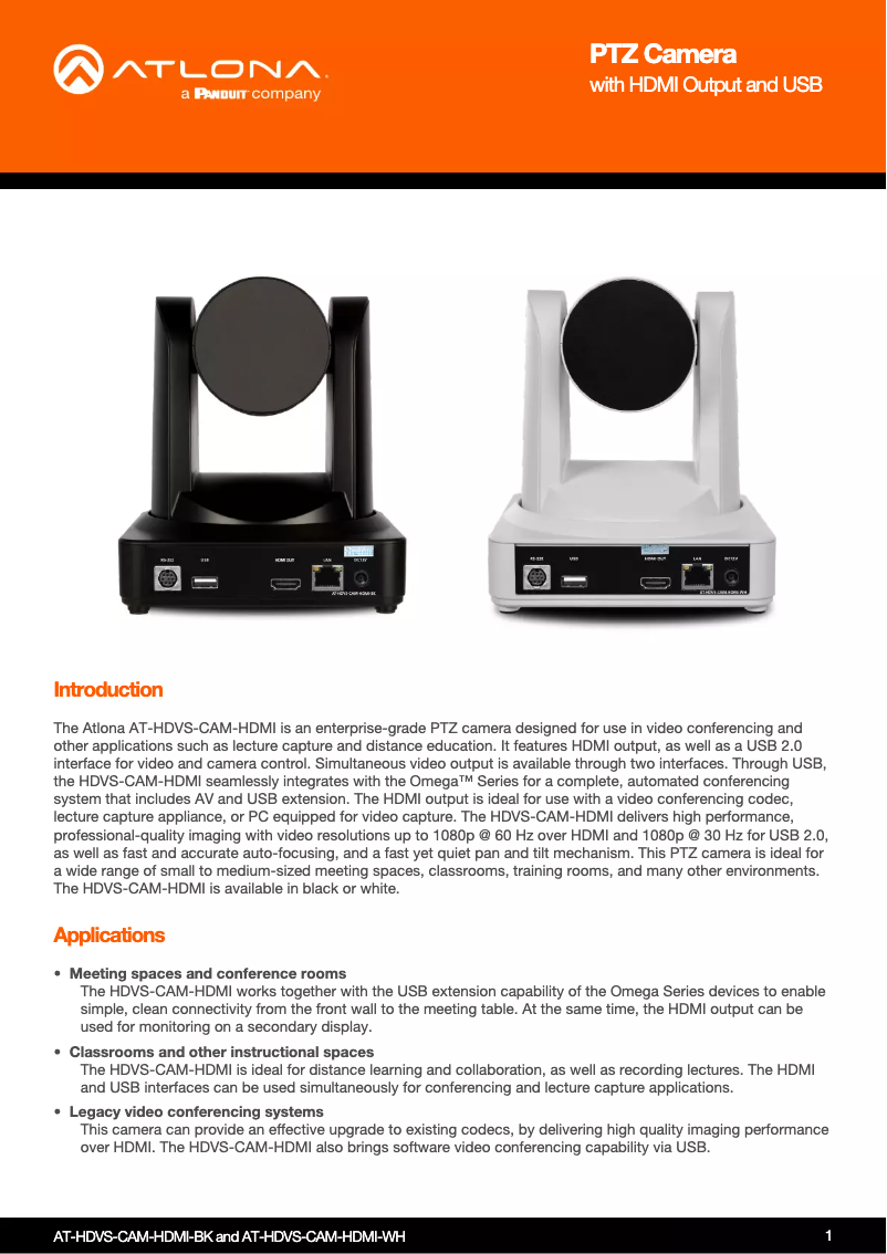 Image de la première page du manuel de l'appareil HDVS-CAM-HDMI-B
