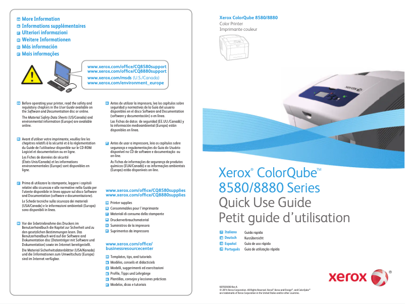 Page n°1 - Manuel utilisateur Xerox ColorQube 8580