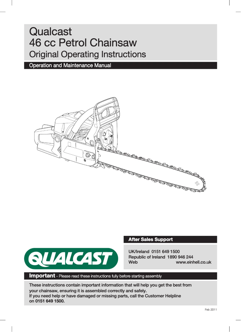 Page 1 de la notice Manuel utilisateur Qualcast AQG-PC4645