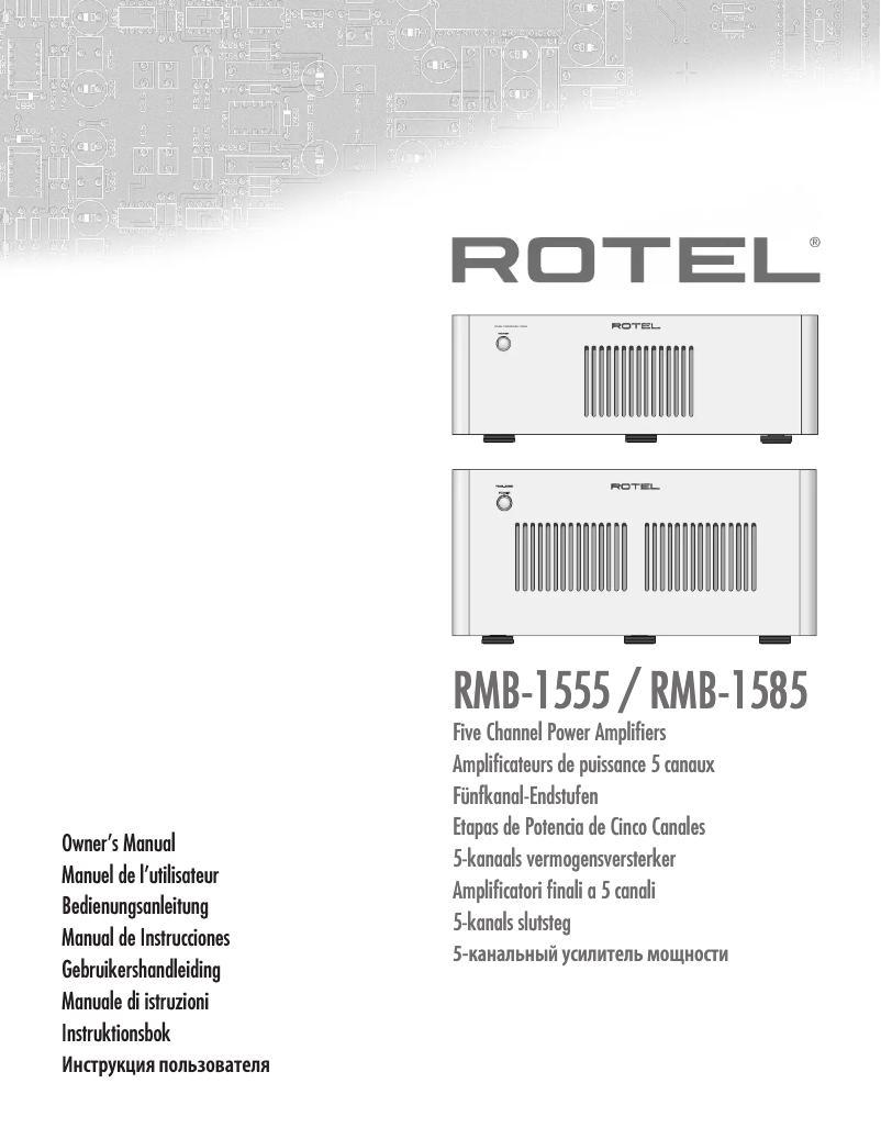 Page n°1 - Manuel utilisateur Rotel RMB-1555B-S