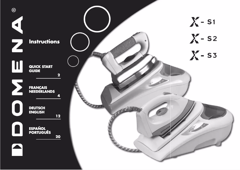 Page 1 de la notice Manuel utilisateur Domena X s2