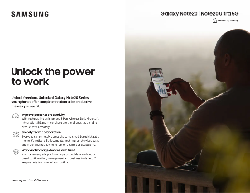 Image de la première page du manuel de l'appareil Galaxy Note 20 Ultra