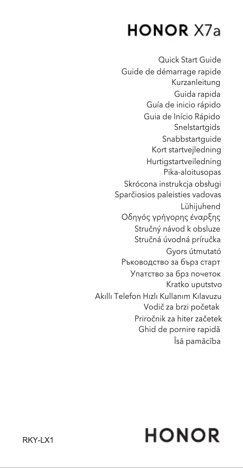 Page 1 de la notice Manuel utilisateur Honor X7a