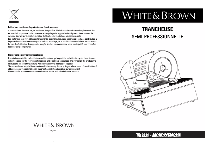Page n°1 - Manuel utilisateur White And Brown TR 2221
