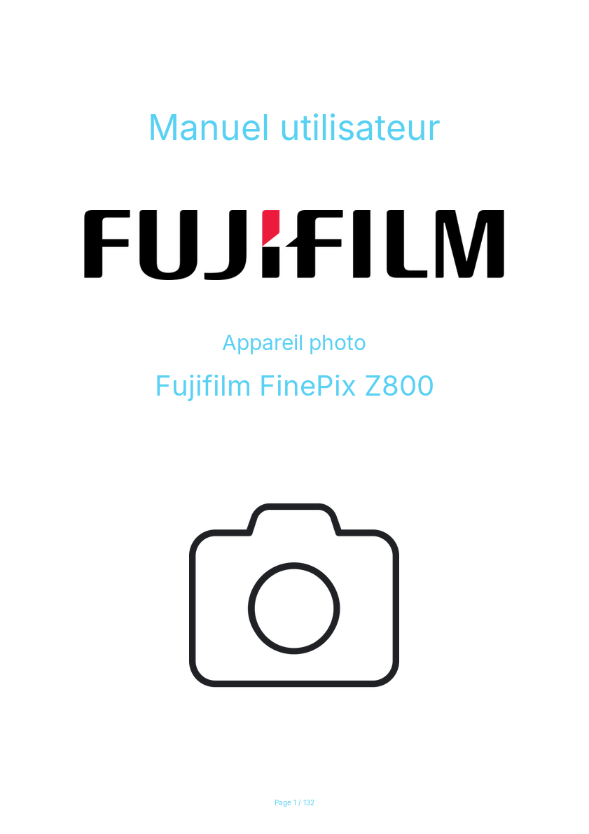 Page n°1 - Manuel utilisateur Fujifilm FinePix Z800
