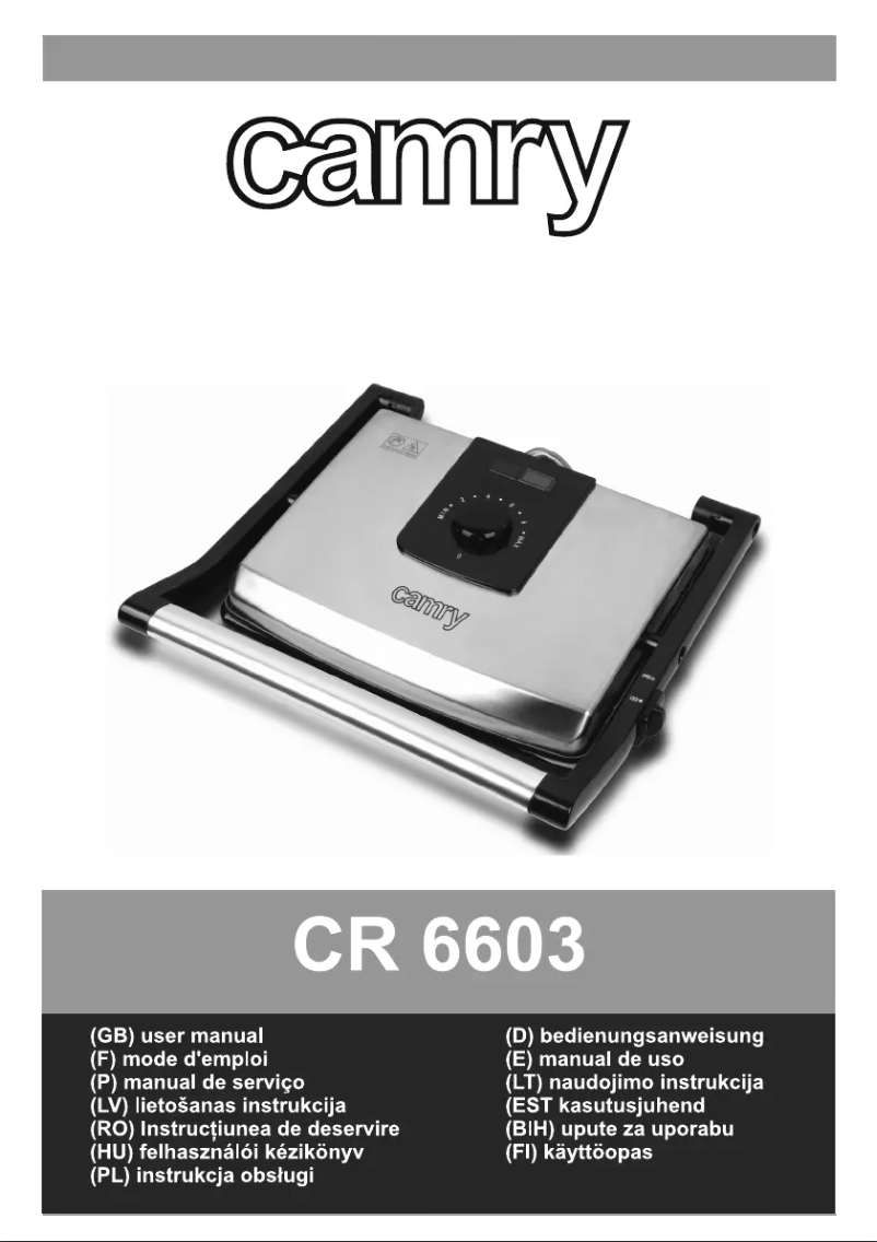 Page n°1 - Manuel utilisateur Camry CR 6603