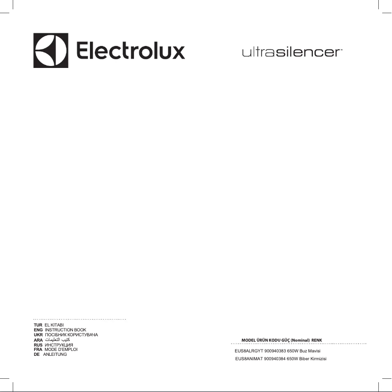 Page 1 de la notice Manuel utilisateur Electrolux Canister EUS8X2DBT