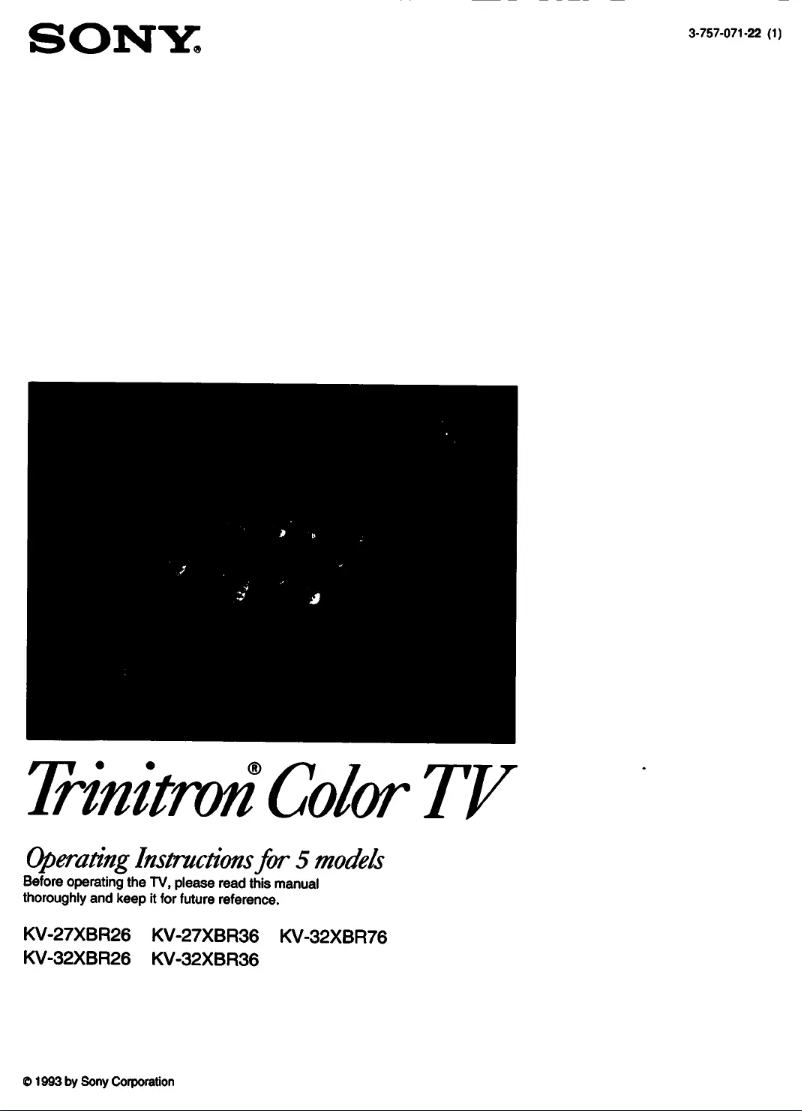 Page 1 de la notice Manuel utilisateur Sony KV-27XBR26