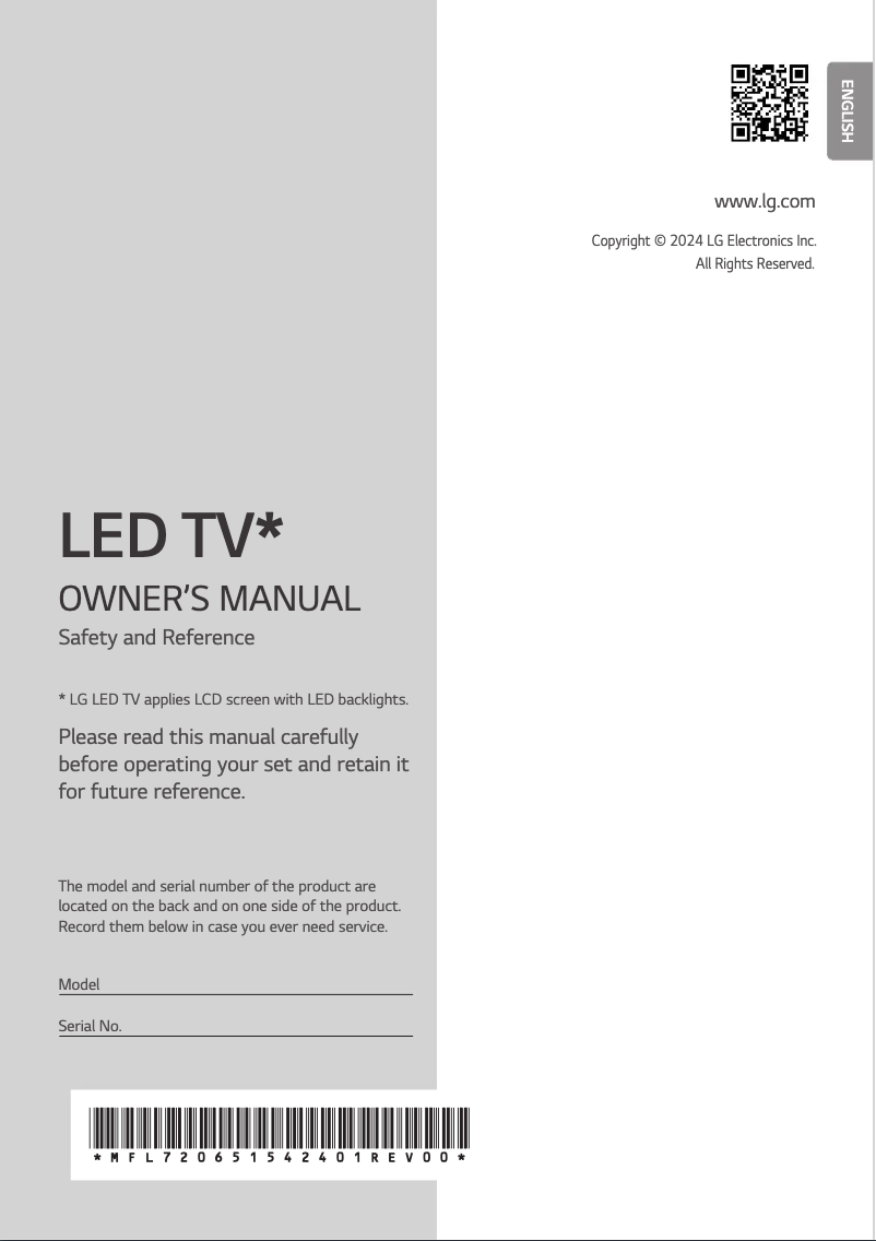Page n°1 - Manuel utilisateur LG 55QNED85T6C