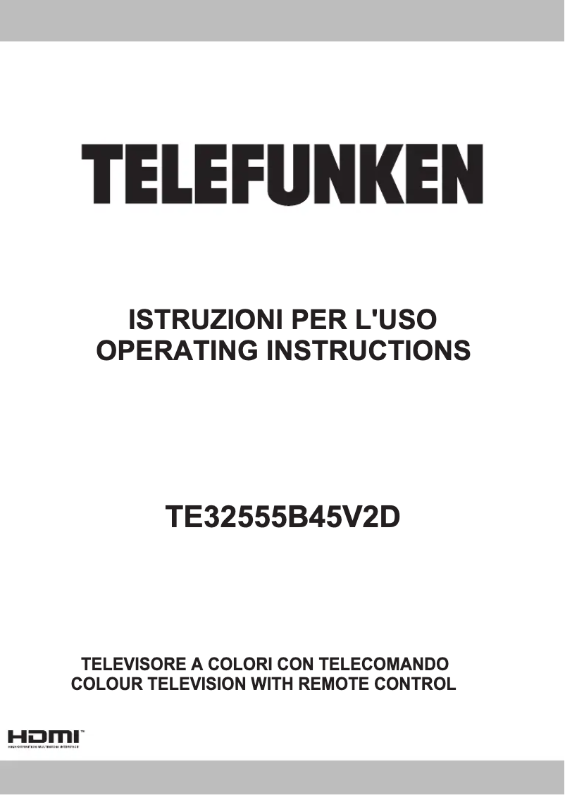 Page n°1 - Manuel utilisateur Telefunken TE32555B45V2D