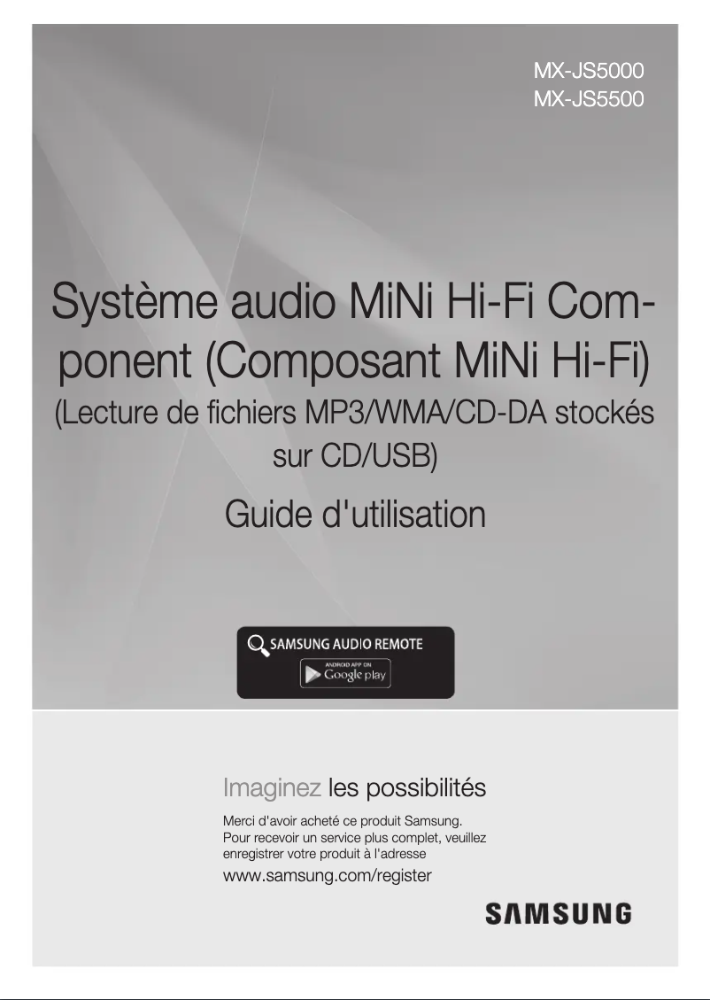 Page 1 de la notice Manuel utilisateur Samsung MX-JS5000