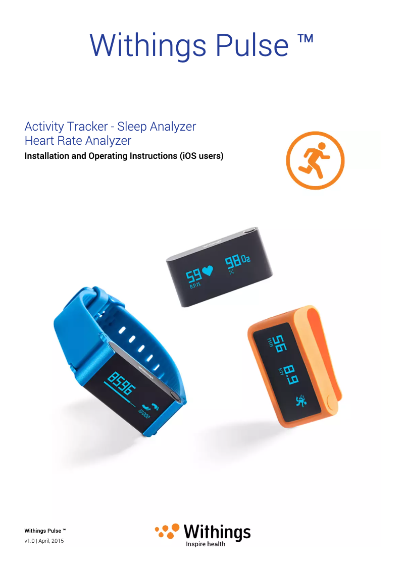 Page n°1 - Guide d'installation Withings Pulse
