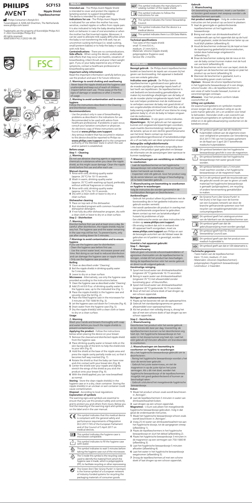 Page 1 de la notice Instructions / montage Philips Avent SCF153