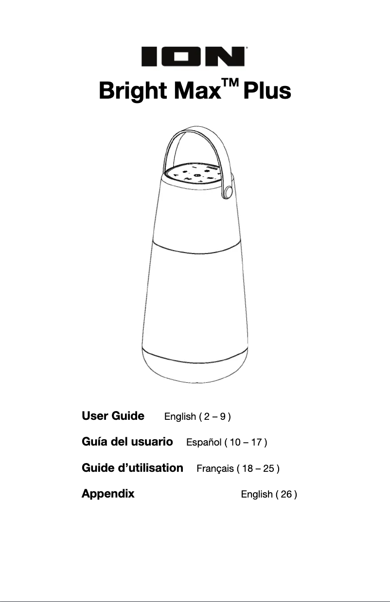 Page n°1 - Manuel utilisateur ION Bright Max Plus