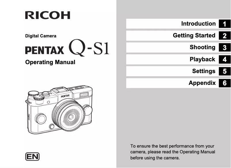 Image de la première page du manuel de l'appareil Q-S1