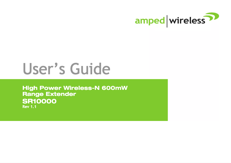 Page n°1 - Manuel utilisateur Amped Wireless SR10000