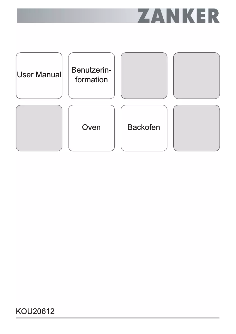 Page n°1 - Manuel utilisateur Zanker KOU20612XK