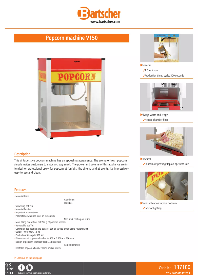 Image de la première page du manuel de l'appareil V150