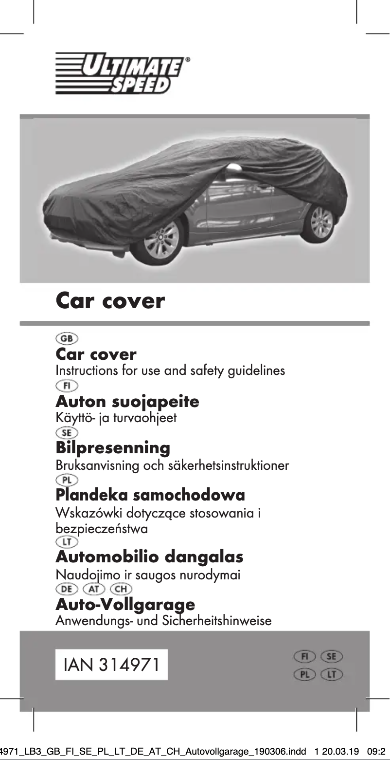 Image de la première page du manuel de l'appareil IAN 314971