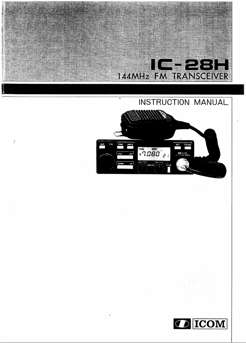 Page 1 de la notice Manuel utilisateur ICOM IC-28H