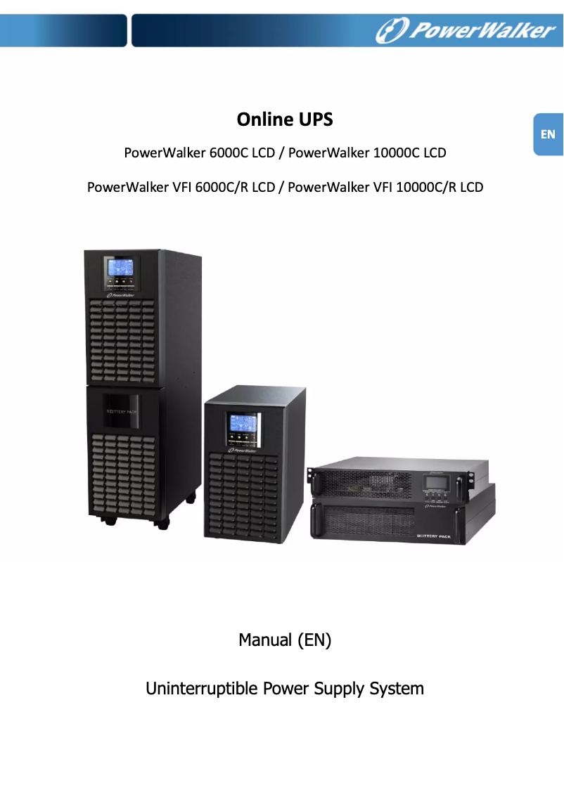 Page 1 de la notice Manuel utilisateur BlueWalker PowerWalker VFI 10000C LCD