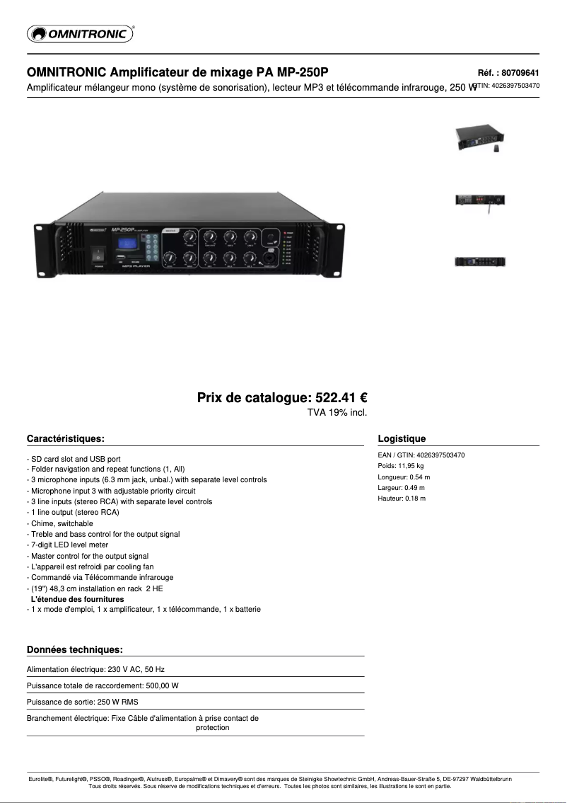 Image de la première page du manuel de l'appareil MP-250P