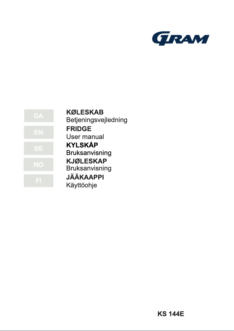 Page 1 de la notice Manuel utilisateur Gram KS 144E