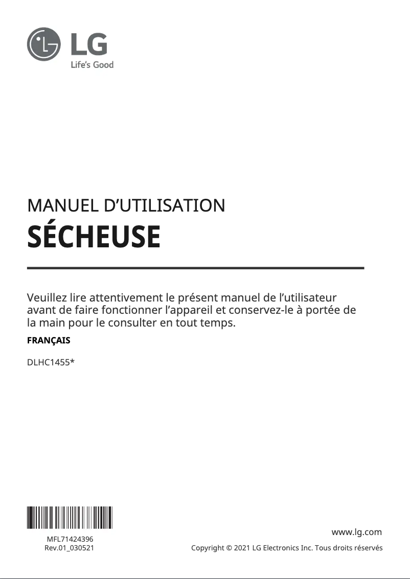 Página 1 del manual Manual de usuario LG DLHC1455V