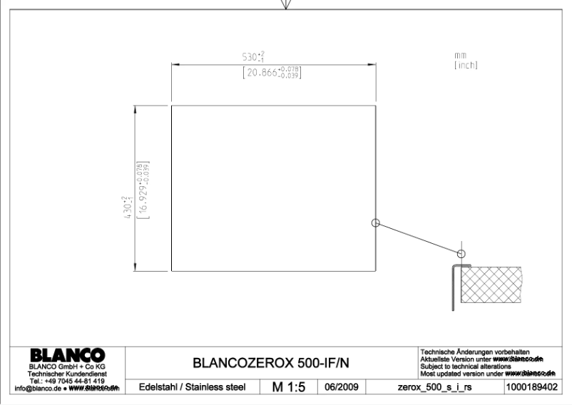 Page n°1 - Manuel utilisateur BLANCO ZEROX 500-IF/N