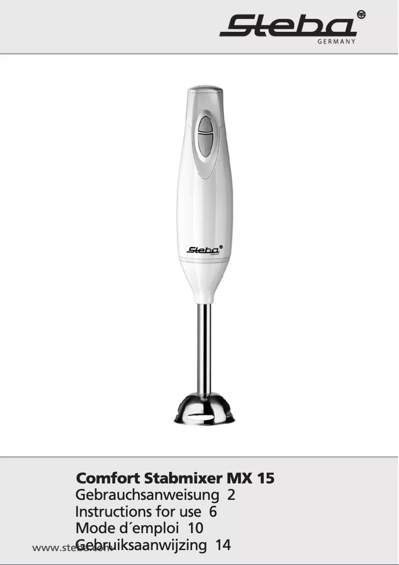 Image de la première page du manuel de l'appareil MX 15