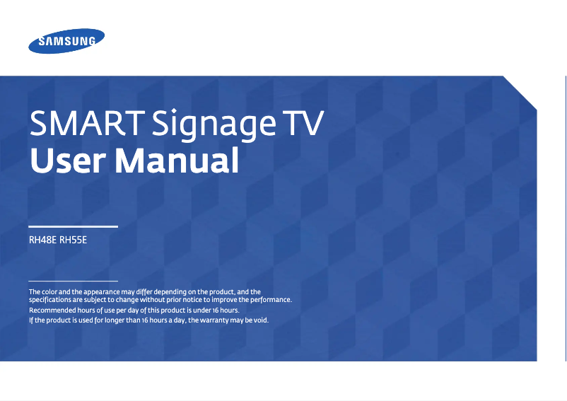 Página 1 del manual Manual de usuario Samsung LH55RHEPLGA